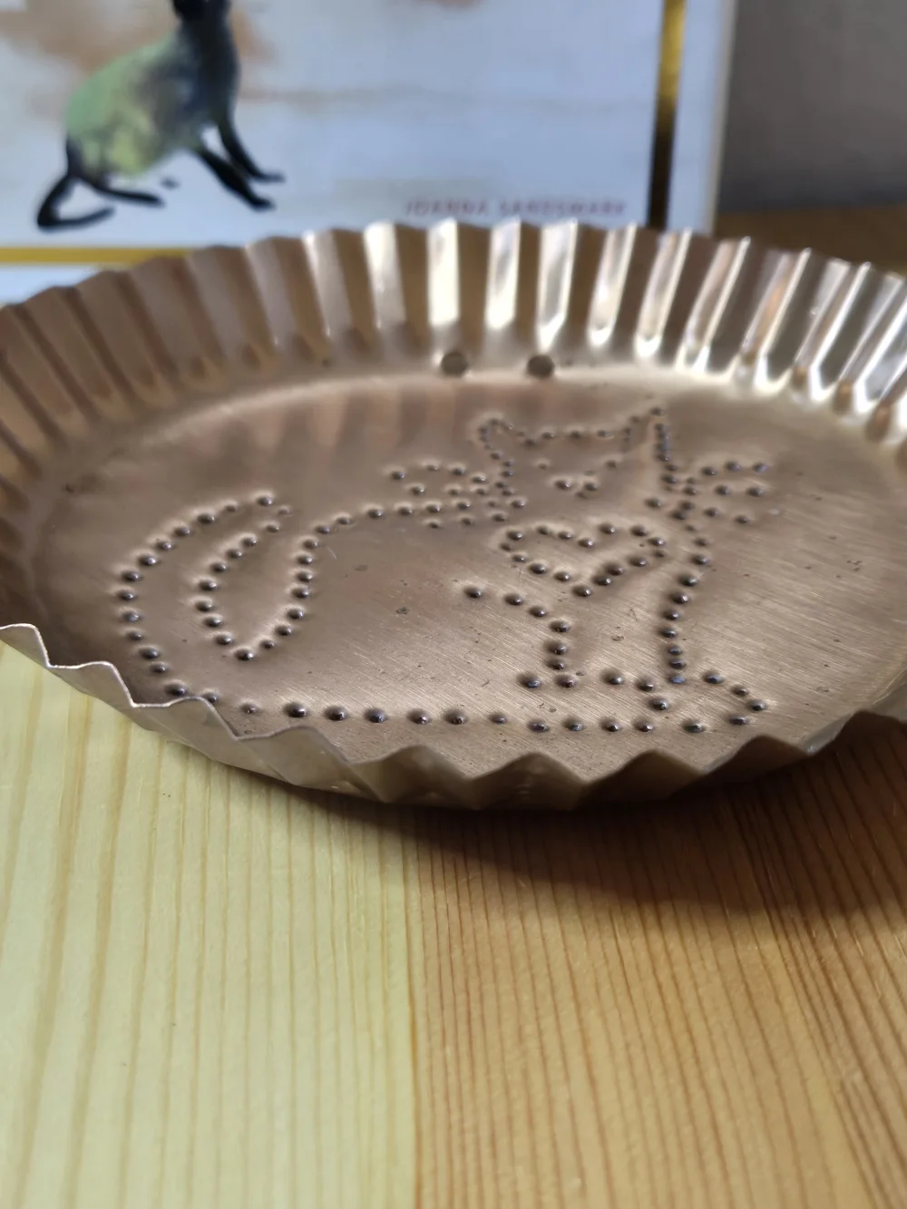 Cat Gift Set Folk Art Copper Plate And Spiritual Cat Wisdom Book